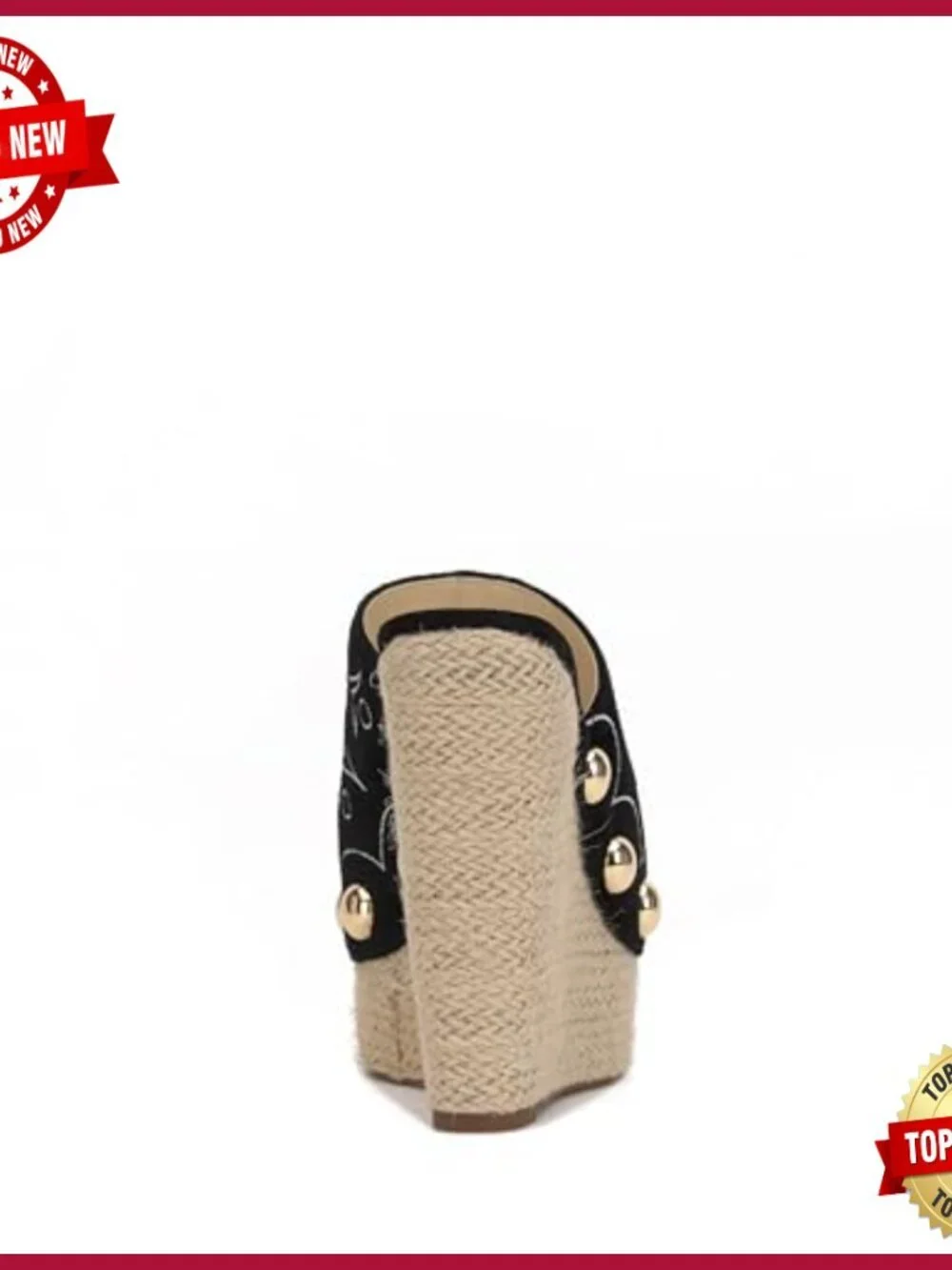 Studded Espadrille Wedge Sandal Peep Toe Ankle Strap Suede Dress